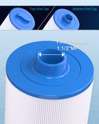 POOLPURE Replacement Filter for PMAX50P4, Unicel 5CH-35,Filbur FC-0300, Baleen AK-90109, Excel Filters XLS-526, Darlly 50353, Pure N Clean PC-0300, SD-00780, SD-00650 Filter Cartridge (1 1/2" MPT)