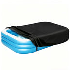 Rectangle Inflatable Pool Cover, Fits 120" L x 72" W Blow Up Pool Cover with Elastic Edge and 2 Buckle Straps, Thickened Waterproof Oxford Inflatable Pool Cover for Above Ground Pool 10'x 6'