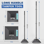 Steel Tamper 8"x8" with 49" Handle, Ground Tamper Tool Fillable Steel Base