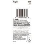 Energizer 2025 Batteries (2 Pack), 3V Lithium Coin Batteries With 3-in-1 Child Shield
