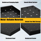 PBHEPJ 8 Pcs Metal Pegboard Panels, Heavy Duty Peg Boards for Garage and Garden Tool Storage, Includes Drywall Anchors and Screws Kits, Black (8 pcs 16in x 12in)