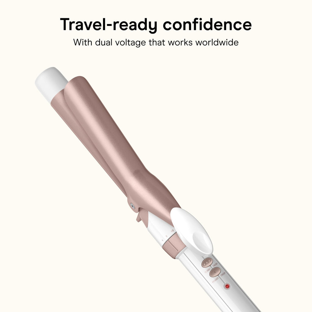 Conair Curling Iron, Double Ceramic, 1-in. Barrel, White/Rose Gold