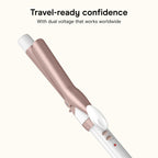 Conair Curling Iron, Double Ceramic, 1-in. Barrel, White/Rose Gold