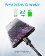 Anker USB C to USB C Cable, 60W Fast Charging Cable (5-Pack, 6 ft, Black)