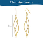 Gold Dangle Earrings 14K Gold Earrings for Women