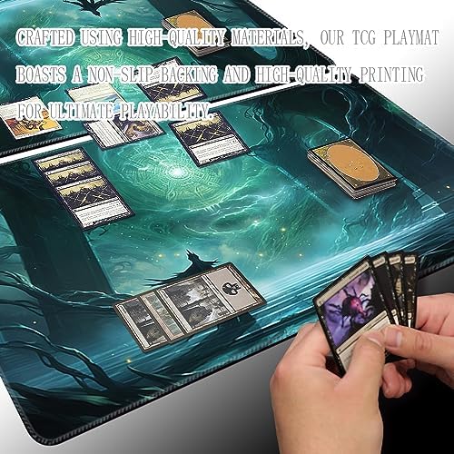 MTG Playmat Size 24x14in Free Storage Bags Non-Slip Backing, Ideal for Card Game Enthusiasts TCG Playmat (DBT3-The Final Spell-No with Zone)