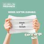 XL Bathing Wipes - Body Wipes for Adults Bathing No Rinse - 10 Pack, 120 Wipes - Disposable Cleansing Cloths for Women, Men & Elderly - W/Aloe - Shower Wipes - Camping & Travel Essentials