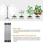 GHodec Grow Light Free Standing, 5500K Full Spectrum Gooseneck LED Lamp