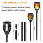 Ollivage Solar Lights Outdoor 43" Flickering Flame Solar Torch Lights
