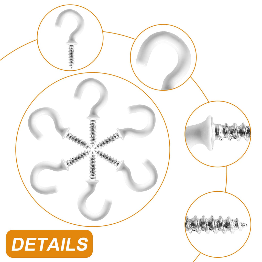 Biaungdo Ceiling Cup Hooks, 5/8", White, 100 Pcs