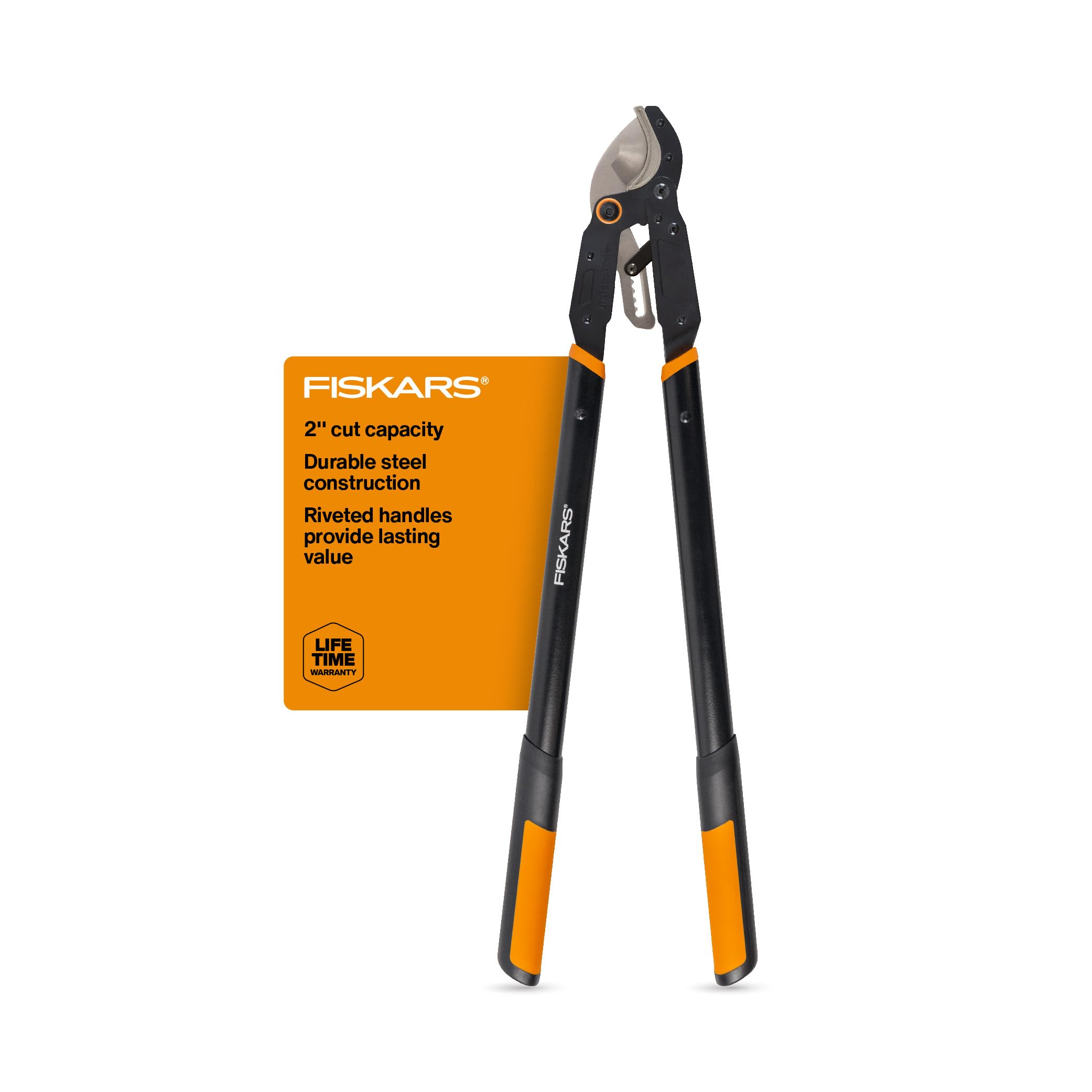 Fiskars 32" Ratchet Drive Garden Anvil Loppers, 2" Cut Capacity