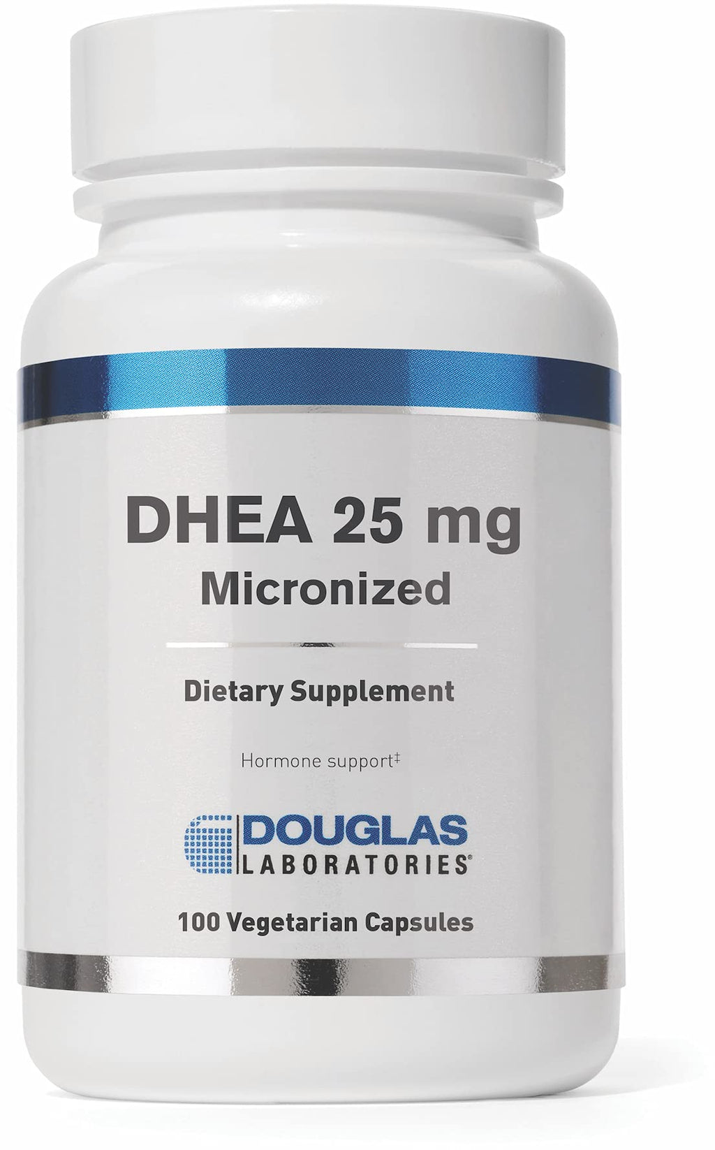 Douglas Laboratories DHEA 25 mg Capsules - Micronized - Supports Hormone Balance, Immunity, Brain, Bone Health & Metabolism* - Non-GMO - 100 Vegetarian Capsules