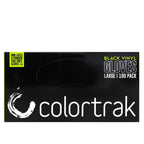 Colortrak Black Vinyl Gloves, Disposable Latex-Free & Powder-Free Hair Color Gloves for Chemical Processing & Salon Services, 1000 Count (10 Boxes), Large