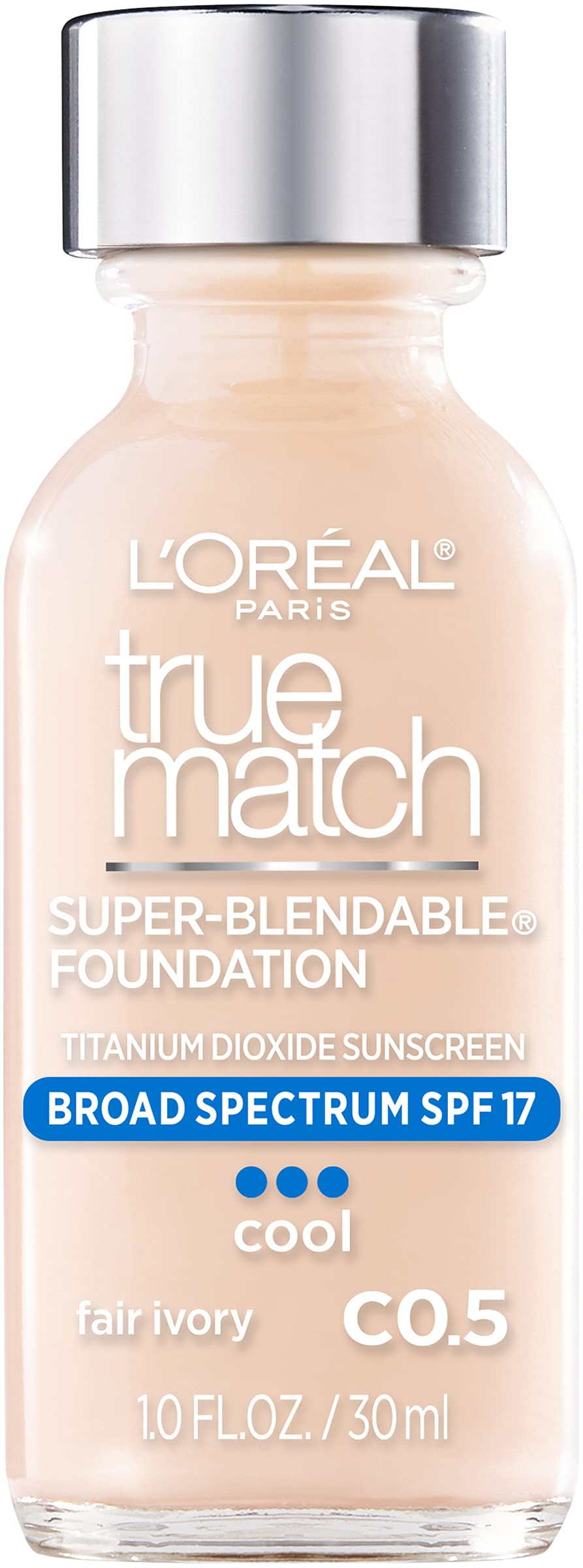 L'Oreal Paris Makeup True Match Super-Blendable Liquid Foundation, Natural Beige W4, 1 Fl Oz,1 Count