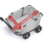 Luxury Pet Stroller, Gray, Foldable Design with Adjustable Canopy,Small Dog Wagon, for Small Dogs and Cats, with Extended Handle