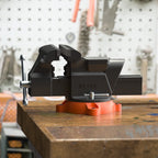 VEVOR Bench Vise, 6-inch Jaw Width 5.9-inch Jaw Opening, 360-Degree Swivel Locking Base Multipurpose Vise w/Anvil, Heavy Duty Ductile Iron Workbench Vise w/Bolts & Nuts, for Drilling, Pipe Cutting