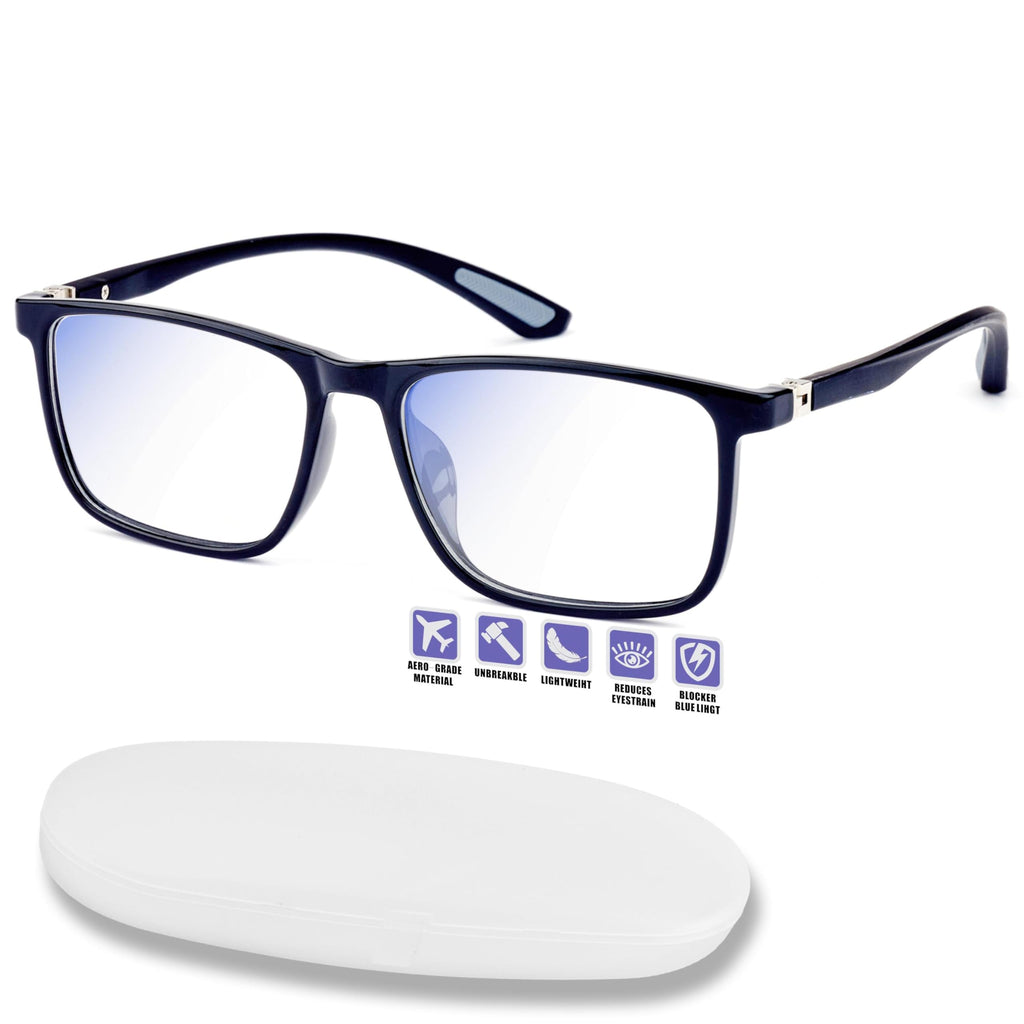 Distance Nearsighted Glasses For Men,Women Near Sighted Vision Driving Farsighted Eyeglasses,Mens Nearsight Myopia See Far Sight Computer Eye Glass,Cheaters Anti Blue Light Blocking TR90 Frame -0.75