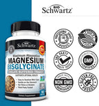 Magnesium Bisglycinate 100% Chelate No-Laxative Effect - Maximum Absorption & Bioavailability, Fully Reacted & Buffered - Healthy Energy Muscle Bone & Joint Support - Non-GMO Project Verified - 90 ct