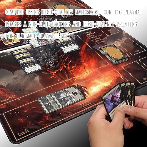 MTG Playmat - Non-Slip Backing Printing, Ideal for Card Game Enthusiasts TCG Playmat (Dragon Roar-Deck)
