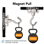 MIKEDE Strong Magnetic Hooks, 120Lbs Heavy Duty Magnetic Hooks for Cruise Cabin, Neodymium Earth Magnets with Hooks for Hanging, Super Metal Industrial Magnetic Hanger for Grill, Cruise, Storage