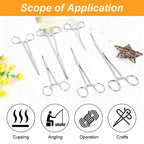 Ainiv 6 PCS Hemostat Curved and Straight Fishing Forceps, 5"+6.3"+7.87"