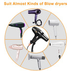 Erytlly Hair Dryer Stand Hands-Free Adjustable 360-Degree Rotating Blow Dryer Stand Hands-Free Metal Hair Dryer Holder Stand for Bathroom, Vanity, Makeup Room New Model Equipped with Two Collets
