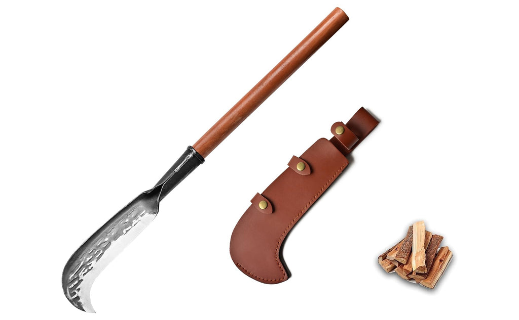 Machete for Yard Work Billhook Sickle Knife Brush Clearing Sickle Knife with Sheath - Perfect Brush Axe for Survival Cut Machete,Ideal for Camping,Gardening, Land Management,
