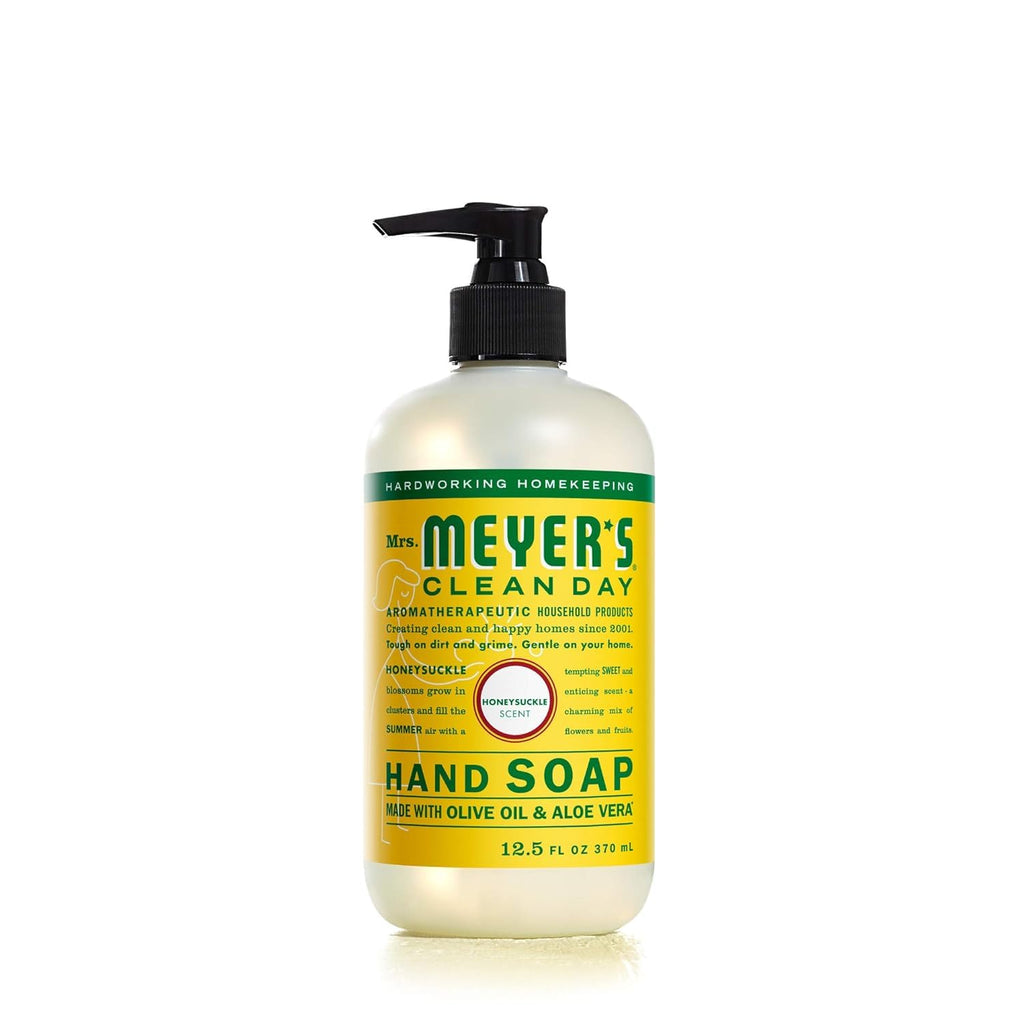 MRS. MEYER'S CLEAN DAY Hand Soap, Made with Essential Oils, Honeysuckle, 12.5 fl. oz - Pack of 6