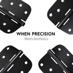 goldenwarm 12 Pack Interior and Exterior Door Hinges, Matte Black Door Hinges 4 inch x 4 inch with 5/8" Radius Corners