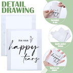 Eaasty 60 Pack Happy Tears Tissue Packs for Wedding 3 Ply Wedding Tissues for Guests Travel Size Bulk Facial Paper Welcome Bag Stuffers Gift Bride Groom Mother