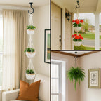 Evsteluo Heavy Duty Ceiling Hooks for Hanging Plants 4 Pack (Black)