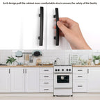 homdiy 10 Pack Solid Heavy Duty Zinc Alloy Cabinet Handles, Black Cabinet Pulls, 3 Inch Hole Center Arch Drawer Pulls Modern Hardware for Kitchen Bathroom Cupboard