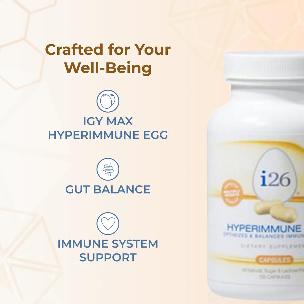 Youngevity i26® Hyperimmune Egg Capsules – Immune and Digestive Support – Hyperimmune Egg Powder Supplement – Non-GMO, Gluten-Free, Lactose-Free, 135 Capsules