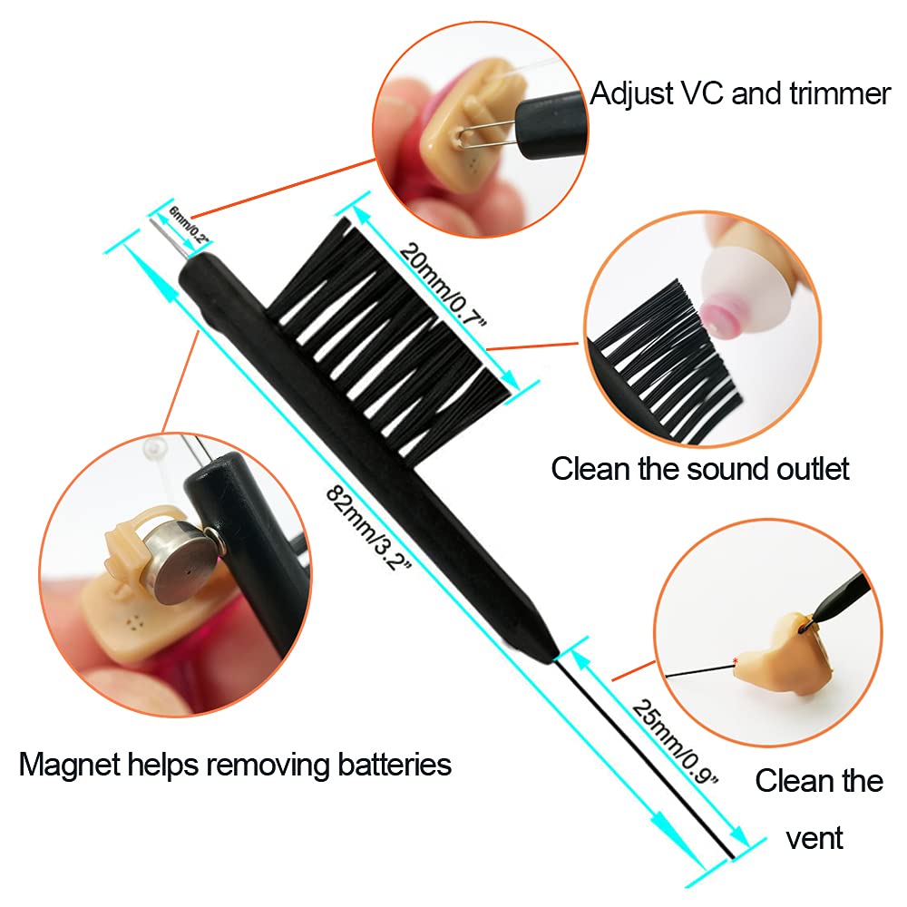 Wax Guards Cerumen Stop Filters for Phonak/Unitron/Widex Hearing Aids Cleaner with Cleaning Brush Kit Tools and Carry Case – 6Packs/48 Pieces