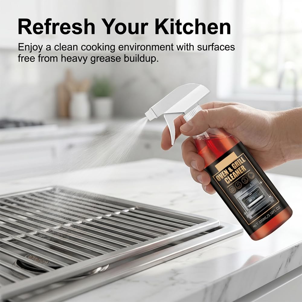 Mucpad Kitchen Heavy Oil Cleaner Spray,Clean Spray Cleaner for Ovens,Countertops,Stovetop,100Ml All Purpose Kitchens Heavy Oil Cleaning Agent (1PC)
