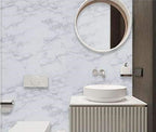 practicalWs Marble Paper Granite Gray/White Roll Kitchen Countertop Cabinet Furniture is Renovated Thick PVC Easy to Remove Without Leaving Glue Upgrade 17.71" x 196.8"
