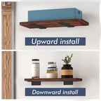 Starunder 6 Pack Floating Shelf Brackets, 6 Inch Heavy Duty Industrial Shelf Bracket, Black Metal L Brackets for Shelves Support DIY(1/5 Inch Thicked)