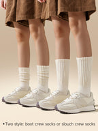 HAVE A TREE Women's Slouchy Crew Socks Cushioned Scrunch Boot Sock 6Mix