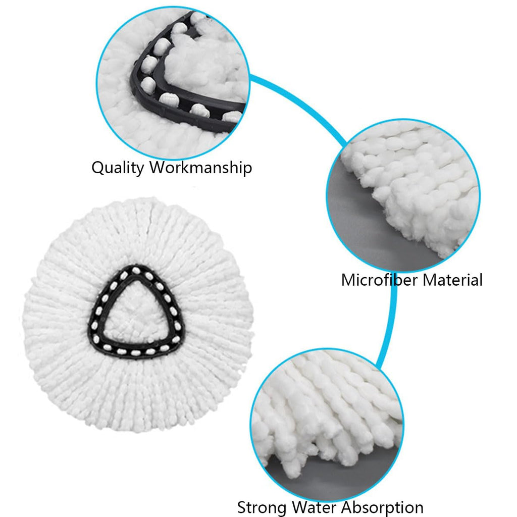 8-Pack Reusable Mop Head Replacement for O Cedar Easywring 1-Tank System, Microfiber Spin Mop Refills Compatible with Vileda 2-in-1 Turbo Triangle