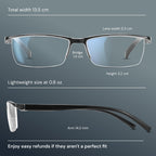 6 pack 2.5 Executive Style Reading Glasses Men - Durable Readers with Blue Light Filtering- Comfortable Fit with TR90 Frames