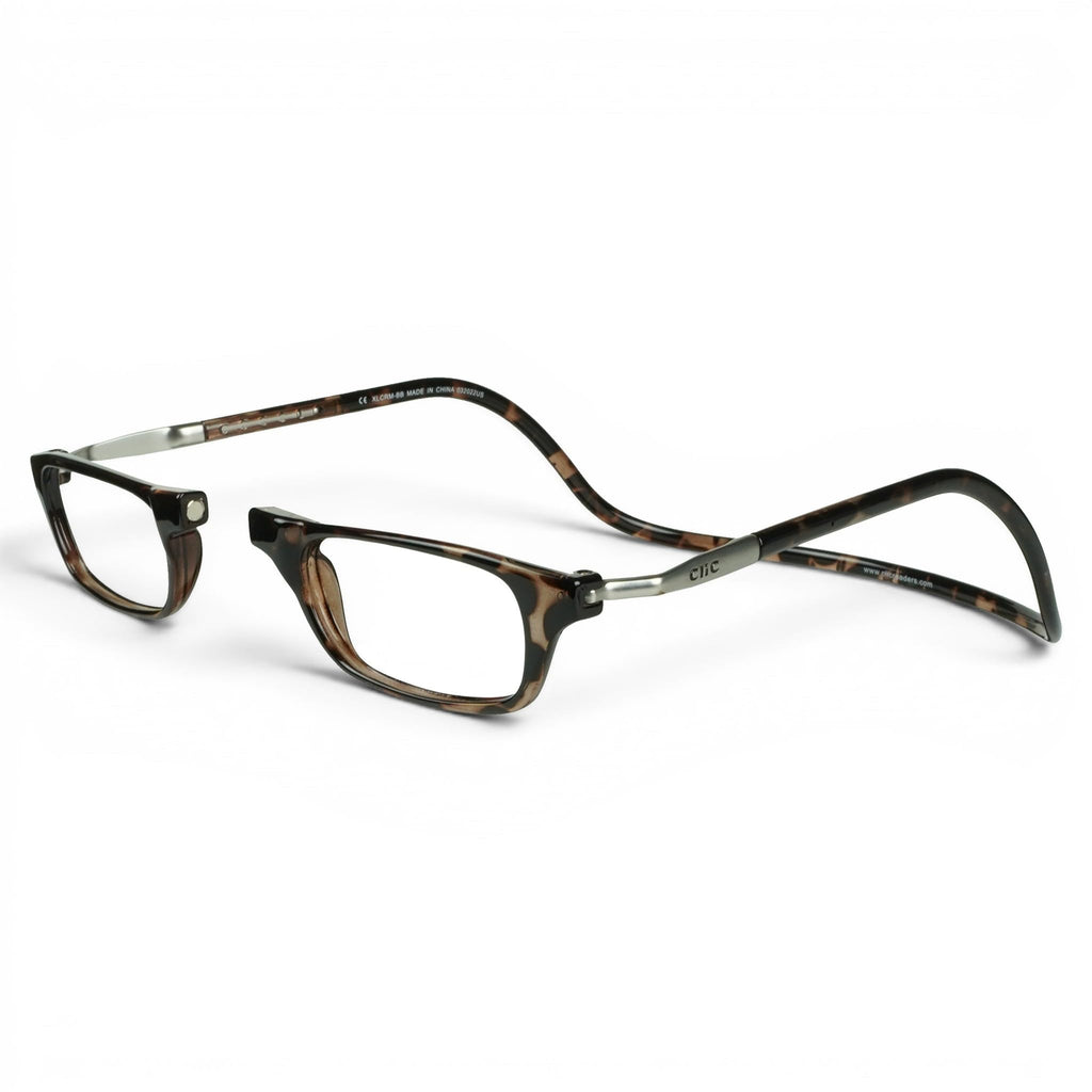 Clic Magnetic Reading Glasses, Computer Readers, Replaceable Lens, Original Long, (M-L, Tortoise, 1.50 Magnification)