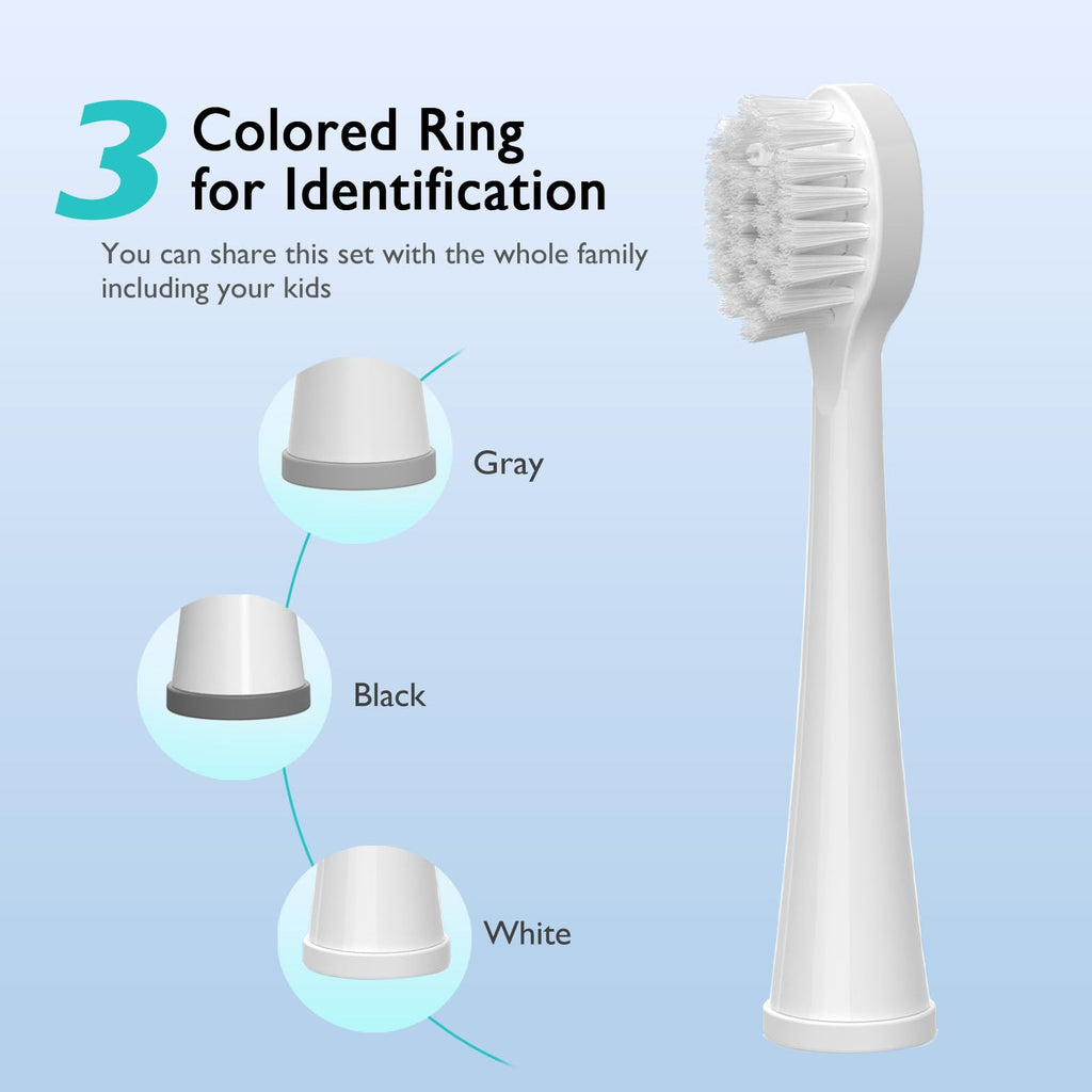 Replacement Flossing Toothbrush Heads for Waterpik and ZoCCee - Compact Floss Brush Head- 3 Count - White