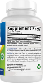 Best Naturals TUDCA 250mg (Tauroursodeoxycholic Acid) - 60 Veg Capsules - 2 Months Supply (60 Count (Pack of 1)) (60 Count (Pack of 1))
