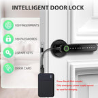 Evanshow Fingerprint Door Lock Biometric Door Knob with Keypad Keyless Entry, Door Locks for Bedrooms, Home Hotel Office Apartment Black