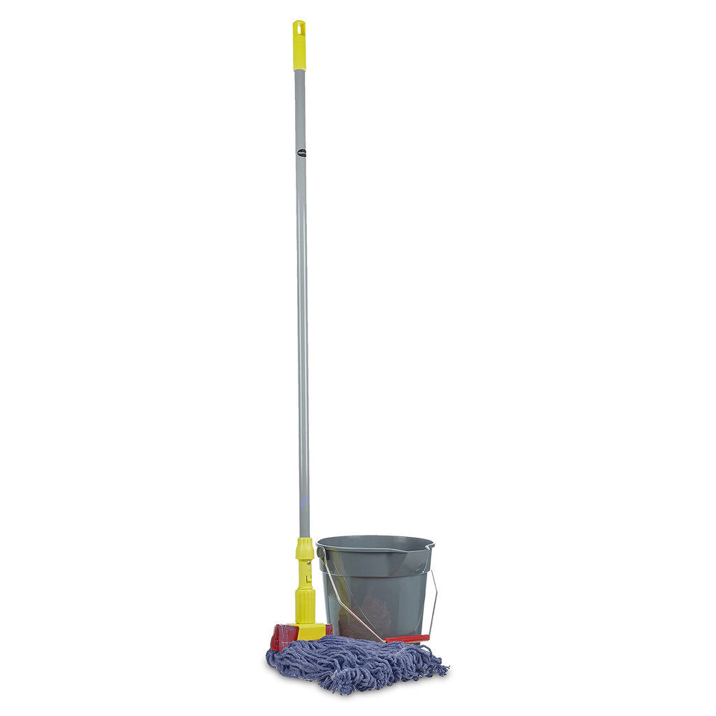 Amazon Basics Loop-End Synthetic Mop Head, 5-Inch Headband, Large, Machine Washable, Blue, 6-Pack