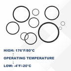 uxcell 200Pcs AS-012 O-Rings, Nitrile Rubber O-Rings 3/8" ID, 1/2" OD, 1/16" Width Round Sealing Gasket for Automotive Machine Plumbing Sealing Repair (70 Durometer, Black)