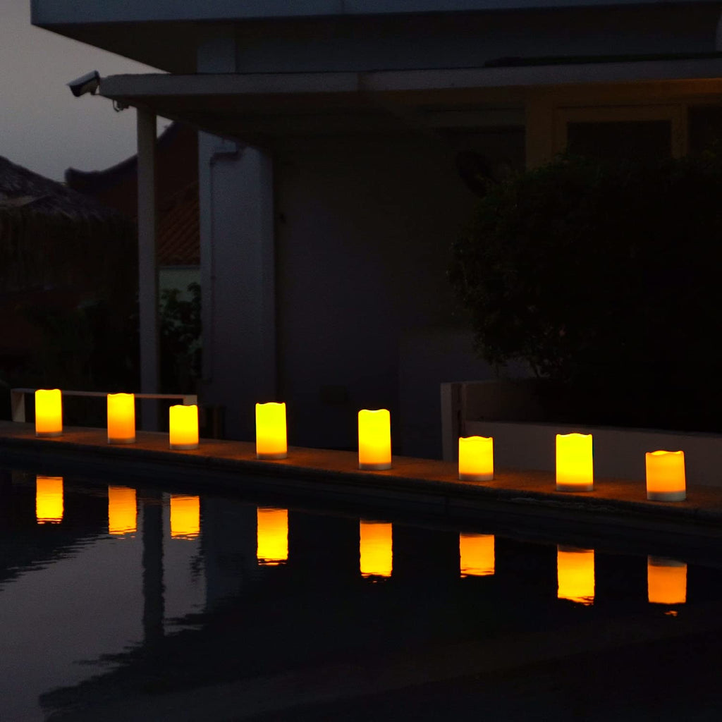 Homemory Solar Candles Outdoor Waterproof, Dusk to Dawn Sensor, 3"x4"5" 6"