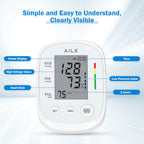 Blood Pressure Monitor, Aile Blood Pressure Machine Upper Arm Large Cuff(8.7"-16.5"), High Automatic Blood Pressure Monitors Cuff for Home Use, (BP) Manual Arm Blood Pressure Monitors, 2 * 99 Memory