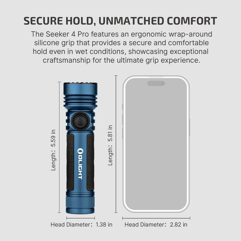 OLIGHT Seeker 4 Pro Rechargeable Flashlights, 4600 Lumens High Powerful Bright LED Light with USB C Holster, Waterproof IPX8 for Emergencies, Camping, Searching (OD Green)