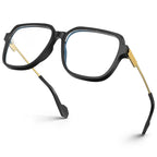 VISOONE Blue Light Glasses Matte Black Oversized Square Frame Anti Glare Ryan